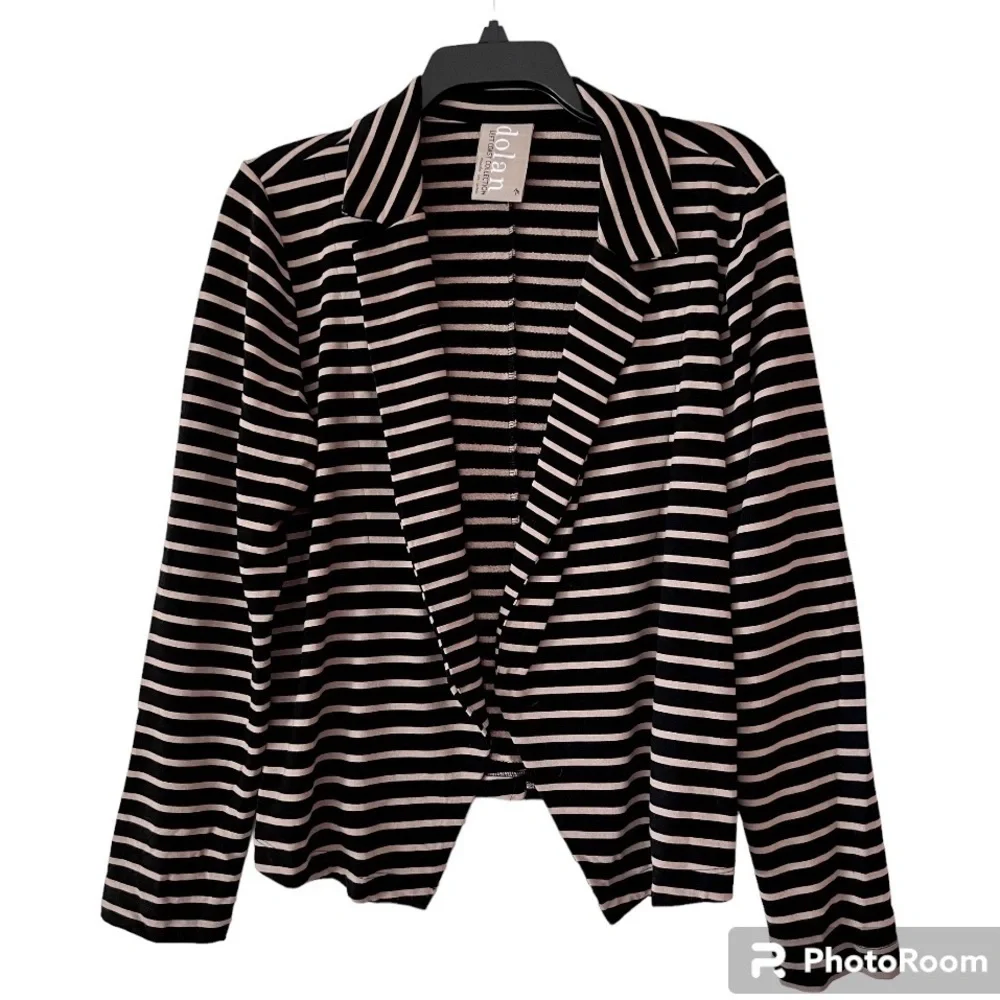Anthropologie Dolan Left Coast Collection Open Front Striped Knit Blazer Size M